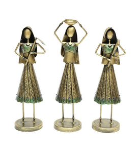 Wrought Iron Women Figurine Set Of 3