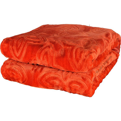 Goyal's Floral Embossed Mink Double Bed Blanket for Heavy Winters - Home Decor Lo