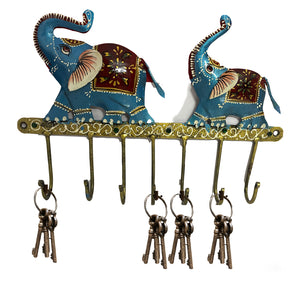 Elephant 7 Hook Key Holder, Wall Hanging Key Stand for Home Decor