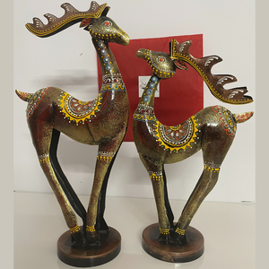 Handcrafted Metal Deer Figurine- Set of 2!