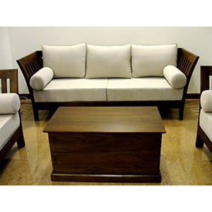 Sheesham Wooden 5-Seater Sofa Set with Cushion (Brown) - Home Decor Lo
